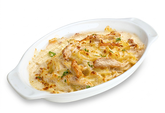 Baked Grilled Chicken Spaghetti Carbonara
