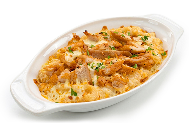 Baked Grilled Chicken Mac & Cheese