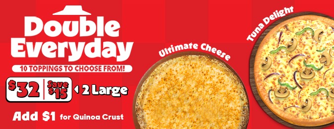 Double Tuesday & Thursday – Large Pizzas
